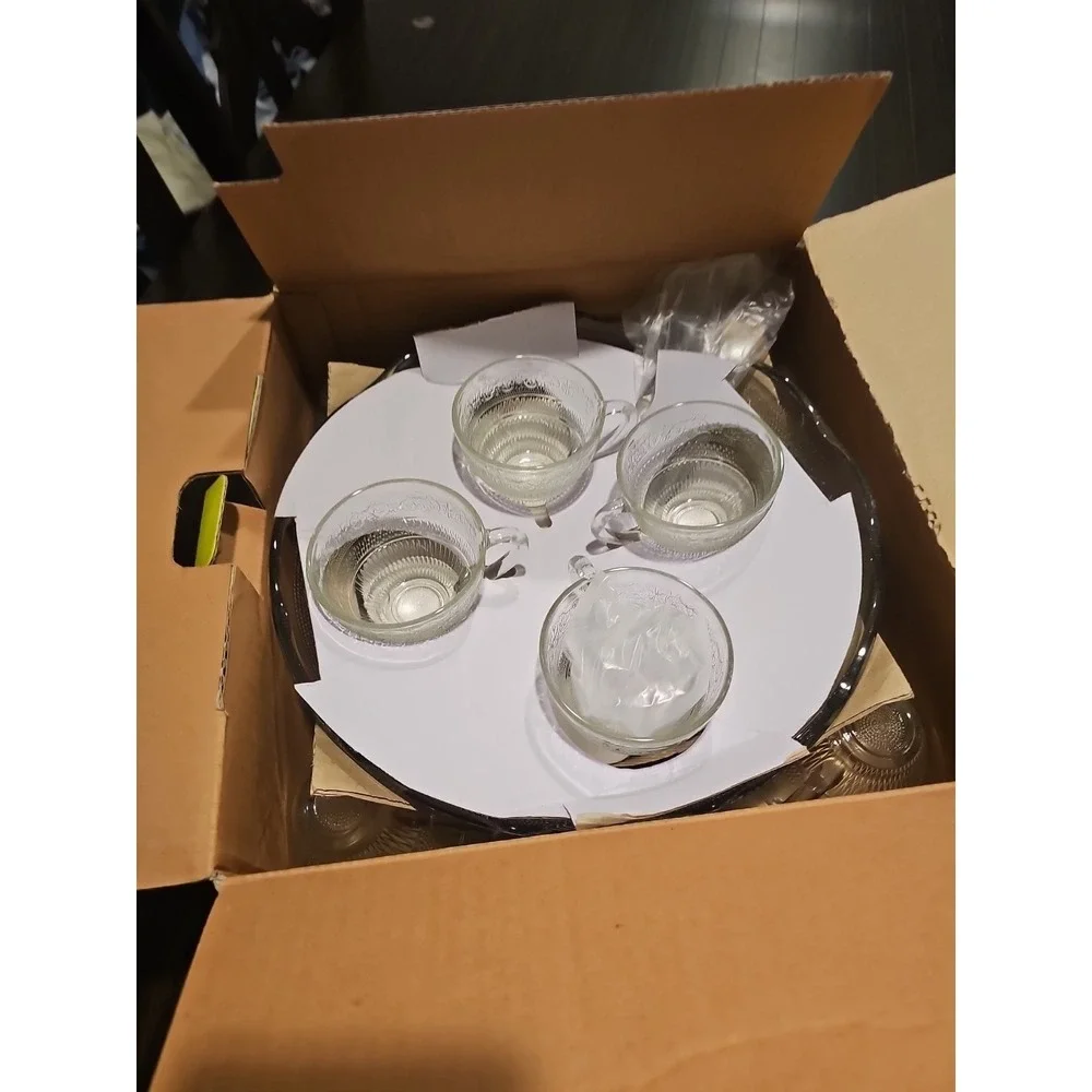 Glass Punch Bowl‎ & Salad Bowl 27-Piece Set Original Packaging Brand New